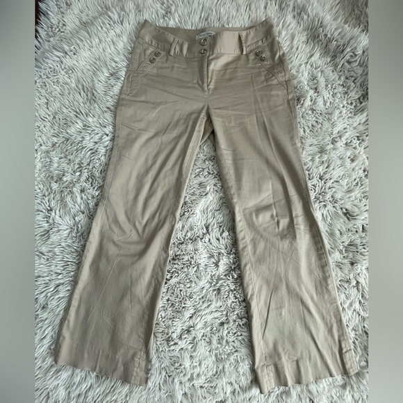 White House Black Market Tan Khaki Flare Pants - Picture 3 of 10